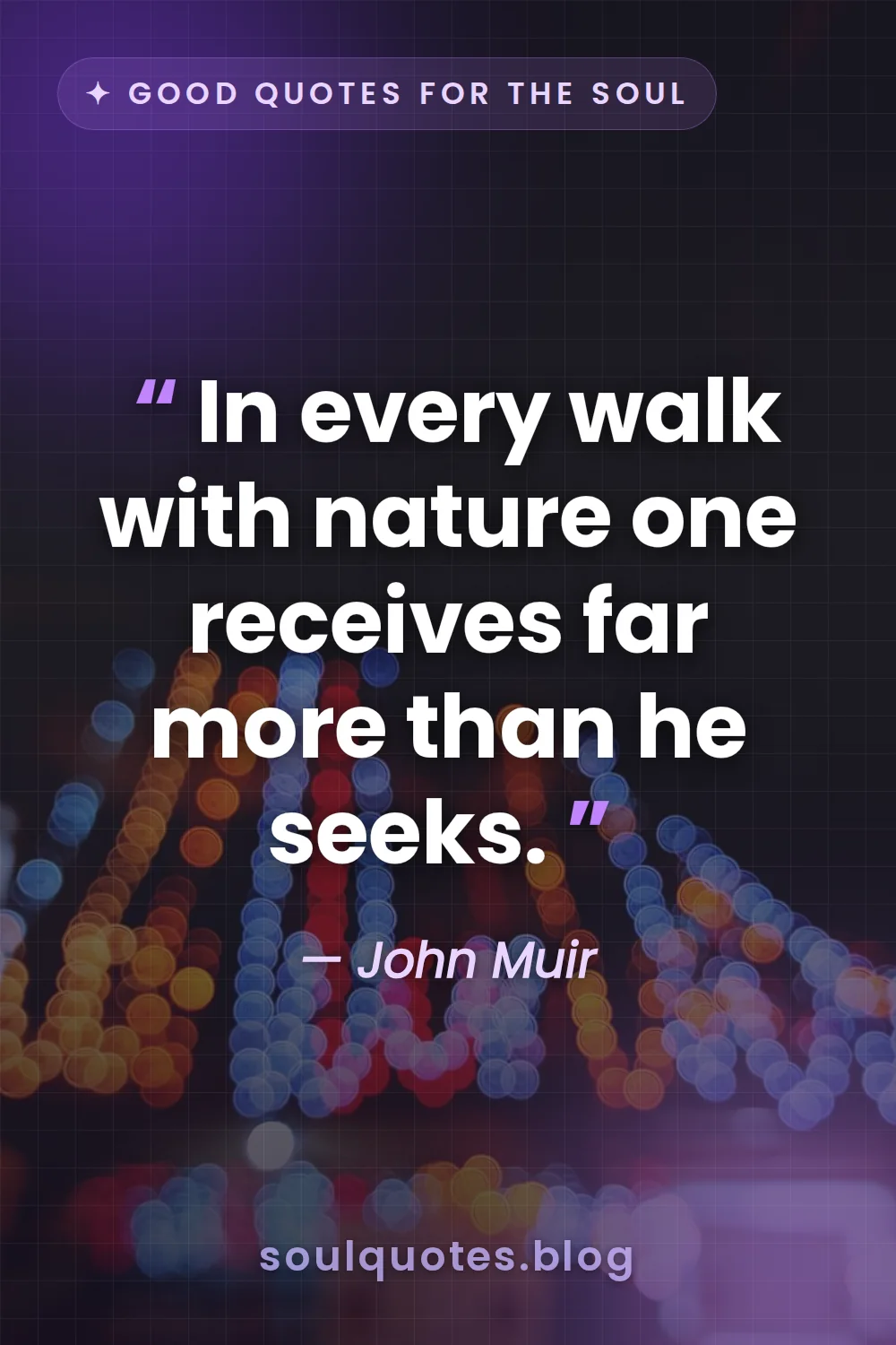 bokeh atmospheric background for a soulful quote card