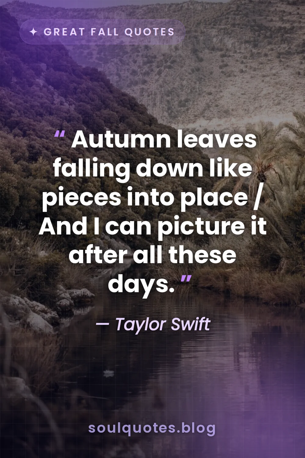 colorful leaves floating gently down a calm river stream