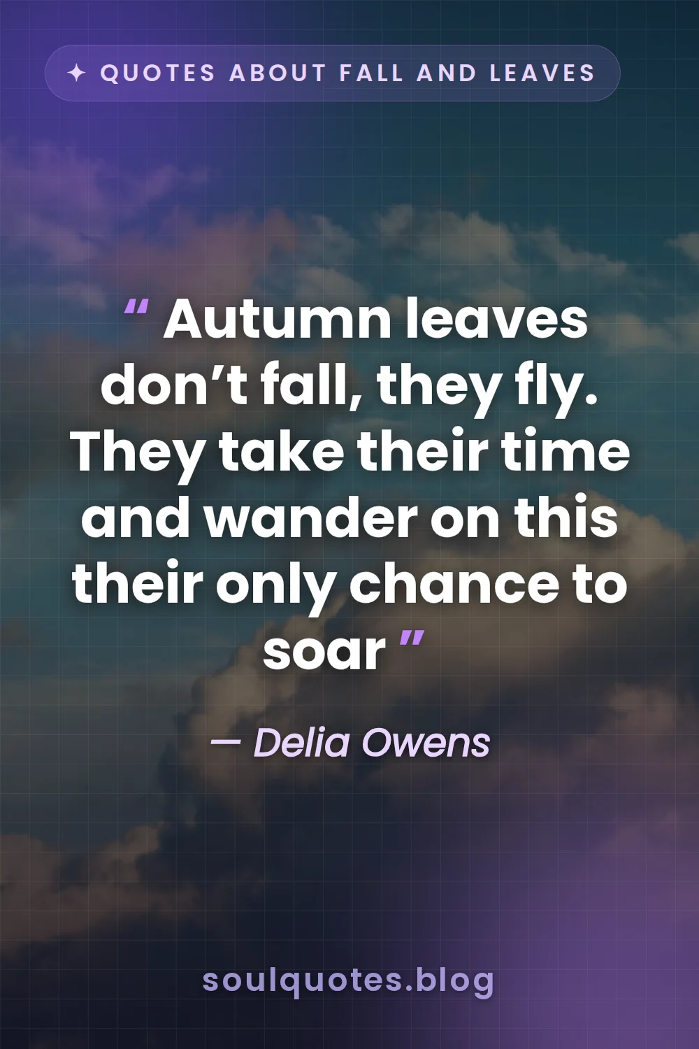 dry leaves dancing high through soft white drifting clouds