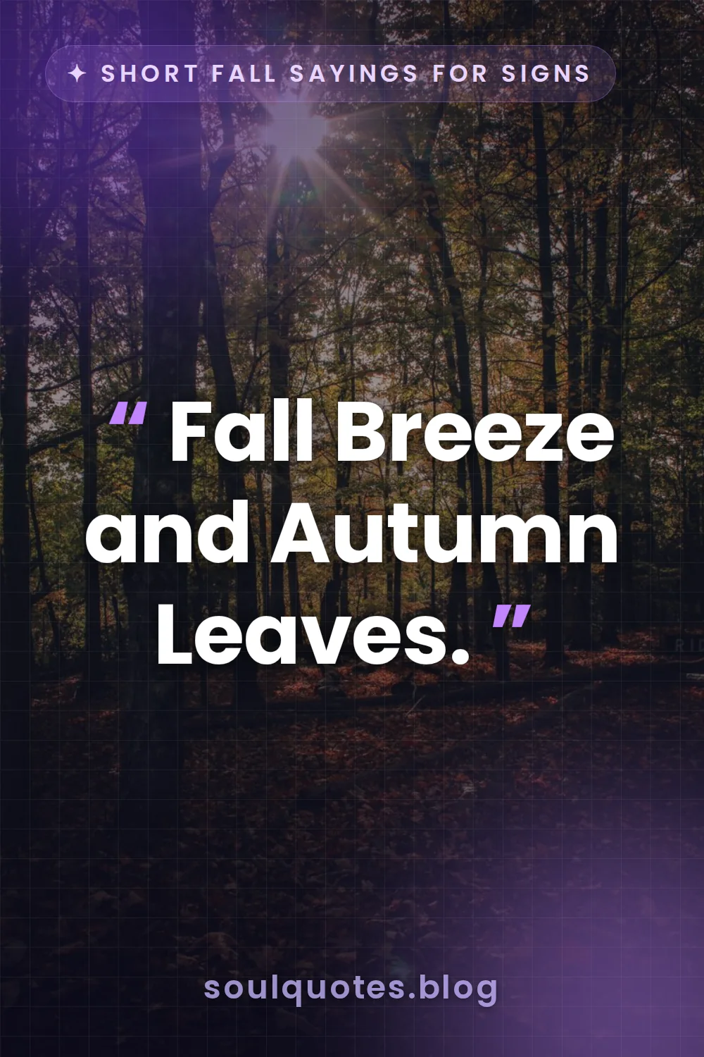 gentle wind blowing colorful leaves through a dense woodland