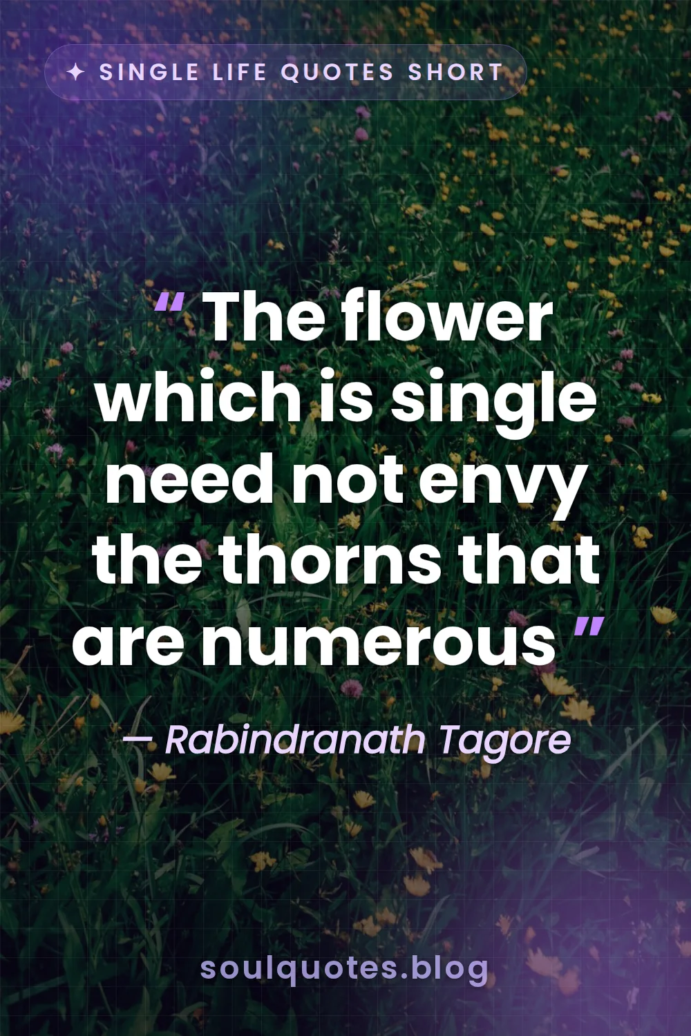 a single bright wildflower blooming in a lush meadow